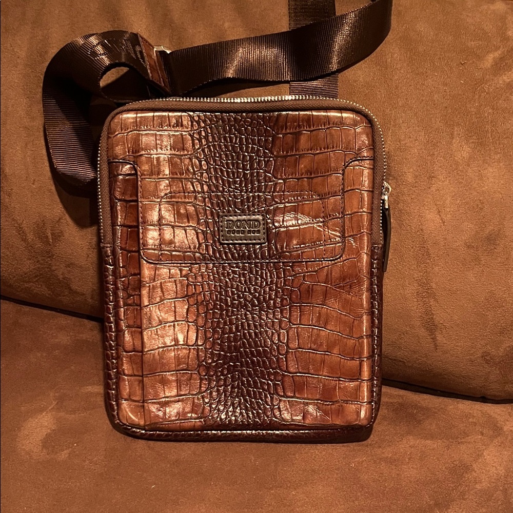 Brown Crocodile Pattern crossbody Bag